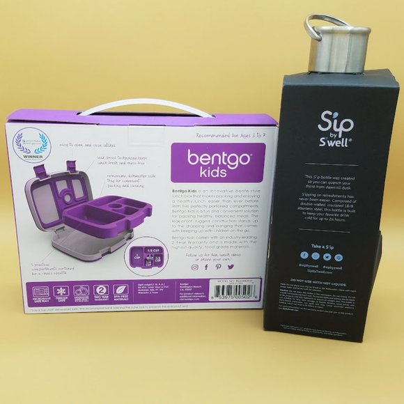 Bentgo Kids Lunch Box, Sip by S'well Water Bottle Bundle, New, School Lunch - Picture 2 of 7